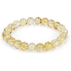 BOGDAN Handmade Natural Citrine Crystal Bracelet Chakra Healing Crystals Gemstone Beaded Stretch Yoga Bracelet 8mm Attract Wealth and Prosperity, Success, and all Good Things (Yellow)