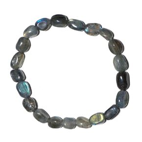 Labradorite Chips Bracelet | Natural Flash Crystal Fragments - Handmade Protection & Magic Energy Third Eye Chakra Gemstones Stacking Jewelry Meditation | Fits for 6-7 inch Small Wrist