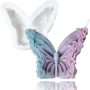 3D Butterfly Mold, Butterfly Candle Molds for Candle Making,Butterfly Soap Mold,Butterfly Resin Casting Silicone Mold for DIY Spring Candle,Soap