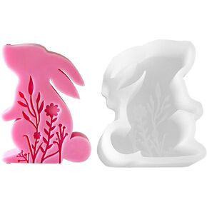 Easter Candle Mold for Candle Making, 3D Rabbit Silicone Mold for Resin Casting DIY Plaster Polymer Clay Home Decoration