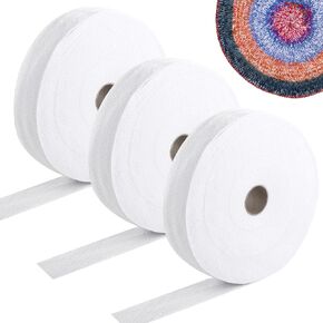 3 Rolls Jelly Roll Batting Strips, 2-1/4 Inches 50 Yards Quilt Batting Strip, Polyester Cotton Blend Batting Upholstery Roll for Jelly Roll Rugs, Throw Rugs, Braided Rugs, Gift for Sewing Lovers