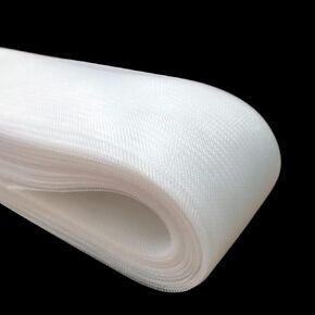 Abbaoww 50 Yards Soft Horsehair Braid 3 Inch for Polyester Boning Sewing Wedding Dress Dance Gowns Dress Accessories (White)