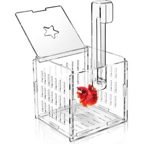 Breeder Box for Fish Tank, Fish Breeder Box for Aquarium, Acrylic Fish Isolation Box, Fish Separator for Small Baby Fishes, Bully Fish, Shrimp, Clownfish Guppy (NOT for Incubator)