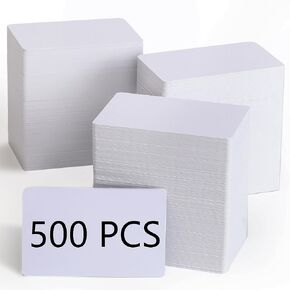500 Pack Blank White PVC ID Cards - CR80 30 Mil Plastic Cards for Photo ID Badge Printers - Premium Blank Credit Cards Compatible with Most Printers