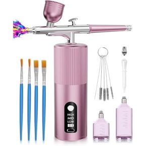 Airbrush Kit with Compressor - Airbrush for Nails,48PSI Screen Display Air Brush,Rechargeable Wireless Airbrush Gun Machine for Nail Art, Makeup, Painting, Cake Decor