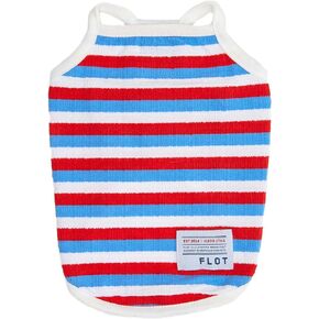 FLOT DESIGNER DOG SLEEVELESS TOP Premium Materials Tailored Fit Designed and Made in Korea (White/Red) Large