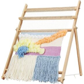 Sawvolker Weaving Loom with Stand 25.2" HX19.3 W,Wooden Multi-Craft Weaving Loom Arts & Crafts, Extra-Large Weaving Frame Loom,Develops Creativity Frame Loom with Stand for Beginner,Loom Large
