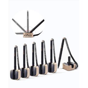 Stylish Champagne Desk Pen Set–Features Secure Refill, 180° Rotating Barrel, Flexible Chain, Smooth Writing, Strong Adhesive Base–Perfect for Office, Hospital, School, Reception Areas (6 Pcs)