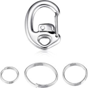 Fliplock Pet Tag Quick Clips - Cat & Dog Collar Clips for Id Tags - Secure Dog Tag Holder for Pet Collar – Dog Tag Ring Set - Pet Tag Attachment Clip for Pet Safety – 1 Set