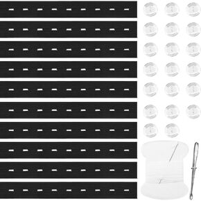 10Pcs Adjustable Elastic Jean Waist Tightener Tool Kids Pants Waist Extender Waist Extenders Supplies, Pants Button Tightener with 20 Buttons, 1 Sewing Kit &1 Thread Hook