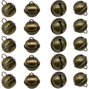 CTWHA 20PCS 22mm Bronze Coloured Vintage Metal Bells DIY Iron Crafts Accessories for Pet Charms and Christmas Tree Craft Decoration