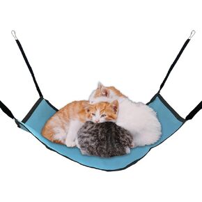 Cat Hammock for Cage Hanging ，Summer Breathable Coolness Oxford Cat Hammock Bed，with Straps and Metal Hooks Bed for Cats Small Dogs Rabbits