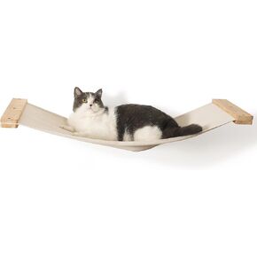 Cat Wall Hammock, 34x13 Inch Cat Wall Furniture, Cat Shelf and Perch for Wall, Cat Bridge, Cat Shelves for Wall, Cat Bed for Wall, Wall-Mounted Cat Hammock Bed for Most Kitten, Medium and Large Cats