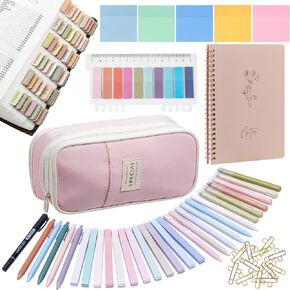 Bible Study Supplies, Bible Journaling Kit for Women with Journal, Pen Case, Tabs, Highlighters and Pens, Bible Accessories Set for Women Students Beginner, Christian Gifts (Purple)