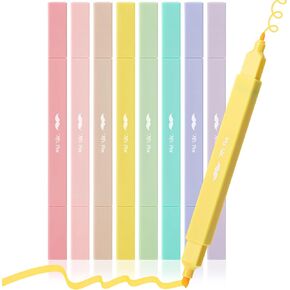 Mr. Pen- Dual Tip Aesthetic Highlighters, 8 pcs, Fine & Chisel Tips, Pastel Colors, Cute Highlighters Assorted Colors, Bible Highlighters and Pens No Bleed Highlighters for Bible Pages No Bleed