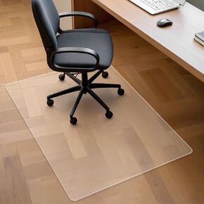 Clear Chair Mat for Hardwood Floors, 48" x 36" PVC Office Chair Mat, Clear Floor Mat for Rolling Chair, Heavy Duty Floor Protector, Anti-Slip, Easy to Clean, Clear Chair Mat for Home, Office, Gaming