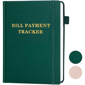 Bill Organizer with Pockets - Bill Paying Organizer with Pockets 2025, Monthly Bill Payment Checklist with 2280 Billing Records, Bill Tracker Notebook for Expenses and Money Savings, Pink
