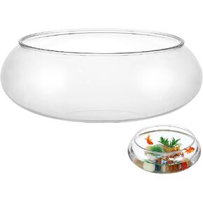 VANZACK Plastic Fish Bowl Round Bubble Globe Fish Bowl 2800ml Desktop Terrarium Ball Goldfish Tank Wide Mouth Fish Tank Air Plant Vase Hydroponic Planter for Home Office
