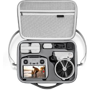 Flip Case for DJI Flip Fly More Combo,Portable PU Leather Shoulder Bag Can Organizes RC2/RC-N3 Remote/7 Original Batteries/Charging Hub/65W Charger/Drone Accessories