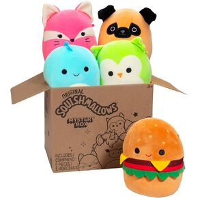 Squishmallows Original Mystery Box 5 بوصة أفخم 5 حزمة - Jazwares Plush الرسمية - لعبة حيوانات صغيرة ناعمة ومصنعة - أضف إلى فريقك - هدية للأطفال والفتيات والفتيان