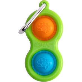 Fat Brain Toys Simpl Dimpl Bright Colors - Green - Popping Fidget Keychain, Kids & Adults
