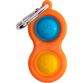 Fat Brain Toys Simpl Dimpl Bright Colors - Orange - Popping Fidget Keychain, Kids & Adults
