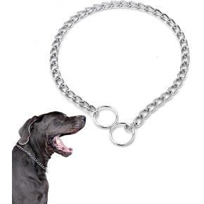 Stainless Steel Dog Chain Collars, Heavy Duty Metal Slip Collar Adjustable Durable Chain Dog Collar for Puppy Small Dogs, Size XXS