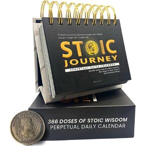 MESMOS 366 Daily Stoic Calendar, Inspirational Gifts for Men, Daily Affirmations Office Desk Decor for Men, Motivational Self Care Desk Accessories and Office Gifts