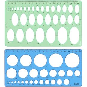 Circle Template Circle Stencil Circle Template for Drawing Round Drafting Drawing Templates Drafting Stencils Tools Geometry Circle Templates for Office School Drawing Design Measuring 2 Pack
