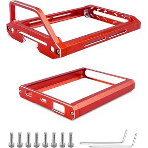 Aluminum Alloy RC Car Transmitter Protector Frame Fit for Flysky Noble NB4 Pro, Lite, Remote Control Upgrade Parts, Metal Bracket Holder Shell Support, Base Protector Red