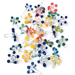 Daisy Decorative Gems, Flower Glass Beads - Thicker and Consistently Sized (1/4" to 3/8" inches) Assorted Colors (120 Pack)