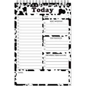 Gueevin Milk Cow Gifts To Do List Notepad 8.7 x 6 Inch Big Note Pads 50 Sheets Spiral Work Planner Reminder Christmas Party Gifts for Desk Accessories Office Supplies Women Men Friends