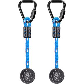 BeneLabel Playground Equipment, Ninja Obstacle Course for Kids 2pc, Hanging Obstacles with 2 Triangle Safety carabiners, Plastic Ball Grip, Monkey Bars for Kids