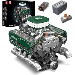 Mould King 10182 V8 Engine Building Blocks Sets, MOC V8 Tank Engine Model Kit with Battery and Motor, Collectable 8-Cylinder Combustion Car Engine Model Toys for Kids/Adults (2250+PCS)