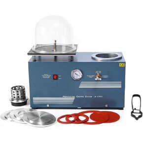 lakimi Vacuum Investing Casting Machine 2L - Vacuum Casting Machine with 3 CFM Pump & Bell Jar for Jewelry Casting Molds Processing CM01 110V