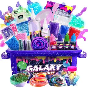 Mini Galaxy Slime Kit for Girls 6-12 Years Old, Glimmer Crunchy Slime, Foam Slime,Butter Slime, Stress Relief Toys, Party Favors for Kids, Fun Idea for Christmas & Easter
