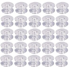 100 Pcs Bobbins for Sewing Machine,WENICE Plastic Bobbins,Sa156 Bobbins, Bobbins Class 15, Sewing Accessories, Plastic Bobbin with Case