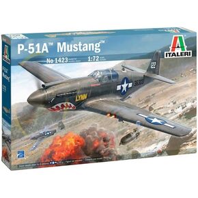 Italeri -1423 P-51A Mustang, 1:72 Scale, Model Kit, Plastic Model to Assemble, Modeling, Grey, IT1423