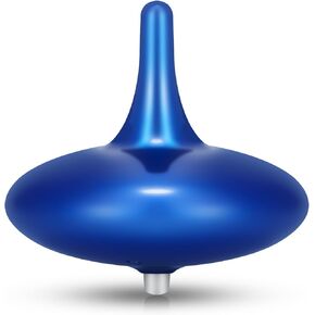 Spinning Top - 4-Hour Continuous Spin, Illuminating Desktop Art Piece, (ABS Plastic, Royal Blue)