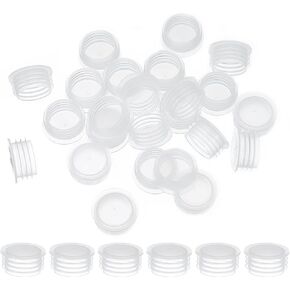 PATIKIL Salt and Pepper Shaker Stoppers 17mm/0.67", 25Pcs Plastic Salt Shaker Plug Replacement Reusable Clear Round End Cap for Pots Bottles Pipes