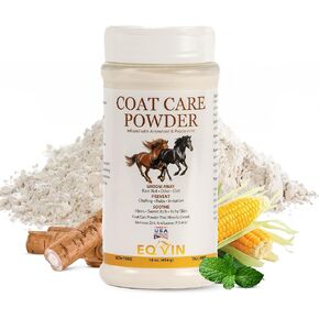 Coat Care Powder for Horses | Made in USA | Equine Skin Conditioner for Sweet Itch, Rain Rot & Skin Issues | Effective Dry Horse Shampoo & Daily Preventative | Pure Herbal & Natural Formula