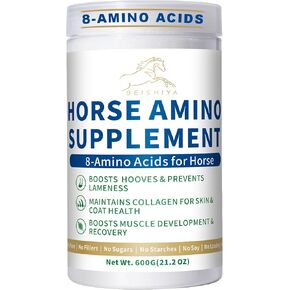 Horse Supplement for Joint, Hoof, and Coat Health, 8 Essential Amino Acids for Horses, 30-Day Fast Results, Boost Hooves & Prevent Lameness, Skin & Coat Health, Muscle Growth, 110-Day Supply