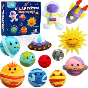 IROLEHOME Solar-System Sewing-Kit for Kids Soft Felt Art & Craft Kit for Girls Boys Space Planets Toys as DIY Birthday Gifts of Ages 8 9 10 11 12 Year Old Montessori Fine Motor Activities