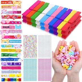 50 Pcs Cheer Pins Spirit Clips Wooden Cheer Pins for Backpacks Ribbon Team Classroom(Mini Ducks) in Kuwait