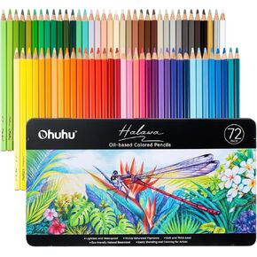 Ohuhu Colored Pencils 72-color: Oil-based Drawing Pencils for Coloring Portrait Sketching Landscape, Durable Soft Core, Professional Color Pencils 72 Pack for Artist, Adult & Beginners, Halawa Series