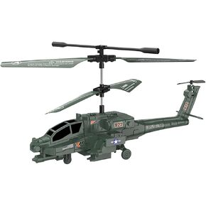 Remote Control Helicopter RC Helicopter for Kids with Light and Sound, Diecast Military Attack Helicopter, Army Style Model Airplane for Military Lovers to Collect and Gift