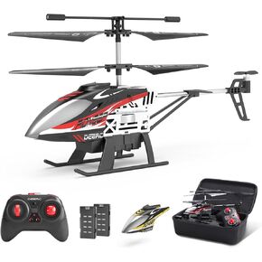 DEERC DE52 مروحية التحكم عن بُعد ، مروحيات RC HELICOPTERS RC مع قشرة تخزين إضافية ، لعبة طيران داخلية 2.4 جيجا هرتز مع وضع عالي السرعة ومنخفضة ، بطارية معيارية لمدة 24 دقيقة فتيان تلعب الفتيات