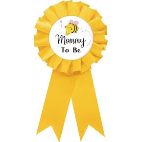 Mom to Bee Tinplate Badge Pin, Bee Mom to Be Pin for Women, Bee Gender Reveal Brooch Button Pin, Yellow Rosette New Mom Button for Baby Shower/Newborn Baby Party Celebration Decoration
