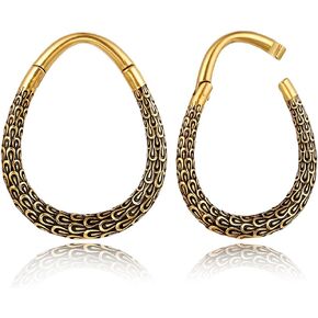 LADEMAYH 2Pcs Beads Ear Weights Hangers 00 Gauges for Women, Silver Surgical Stainless Steel Gauges Size 00 Earrings Dangle Gauges for Ears