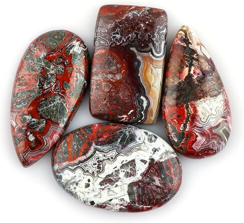 CRYSTALIS 5pcs Natural Cherry Creek Jasper Loose Gemstone Wholesale Bulk Cabochons Jewelry Making Supply, Chakra & Healing Polished Stones, Wire Wrapping, DIY, Gem Collection, 15mm+ in Kuwait